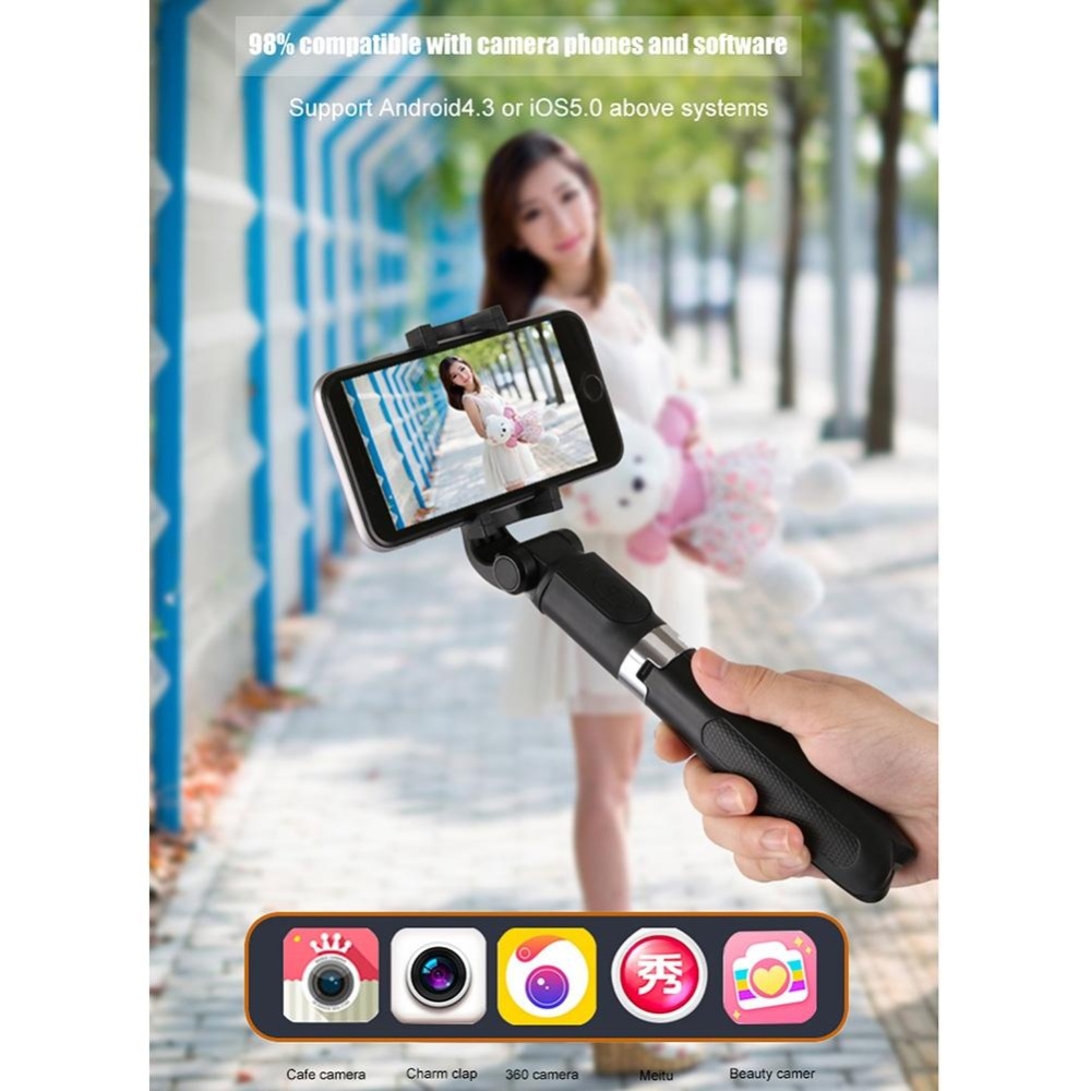 Bakeey L01 360 Degree Rotatable Extendable Tripod Selfie Stick with Bluetooth Remote Control 