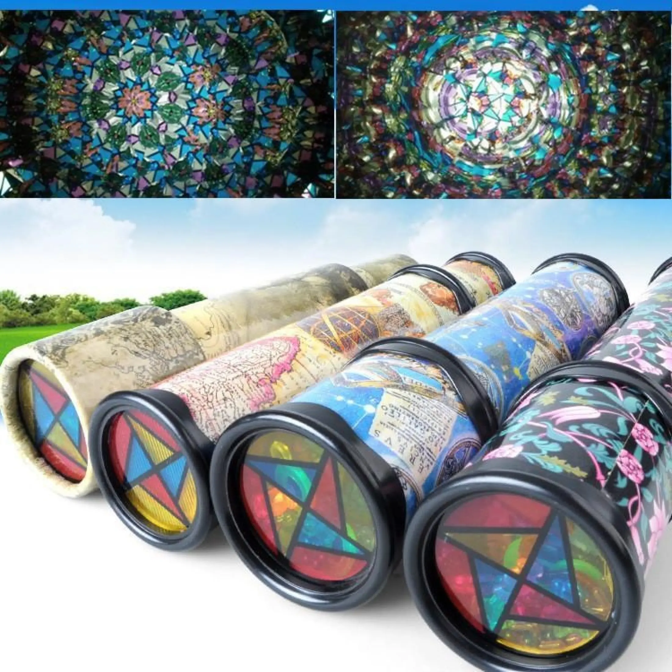 Qooiu Vintage Kaleidoscope Toy Kids Toy 