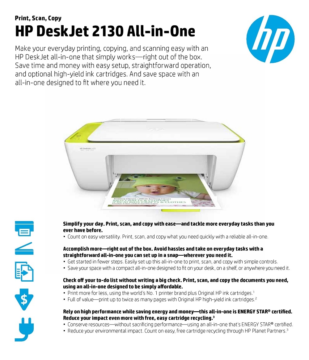 تحنيل طابعة Hp2130 - 14 Printer Scanner Hp Deskjet 2130 ...