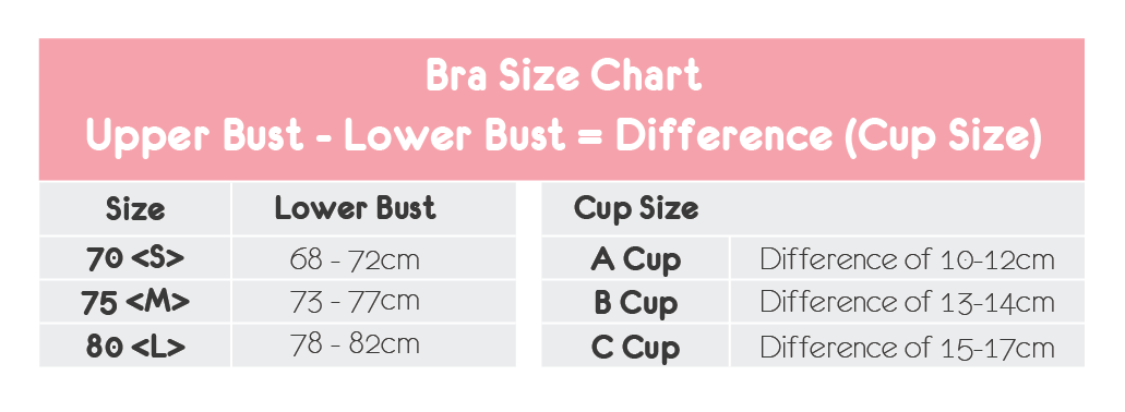Young Hearts Bra Size Chart