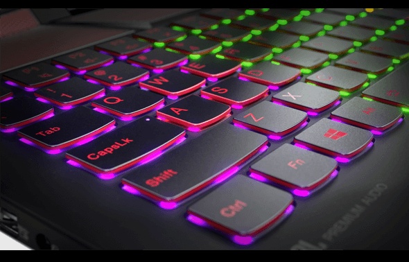 Features a multicolor backlit keyboard.