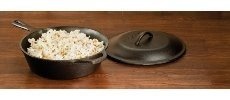 chicken fryer skillet, popcorn pan, covered cast iron skillet