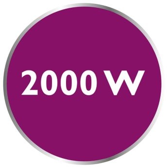 Power up to 2000 W enabling constant high steam output