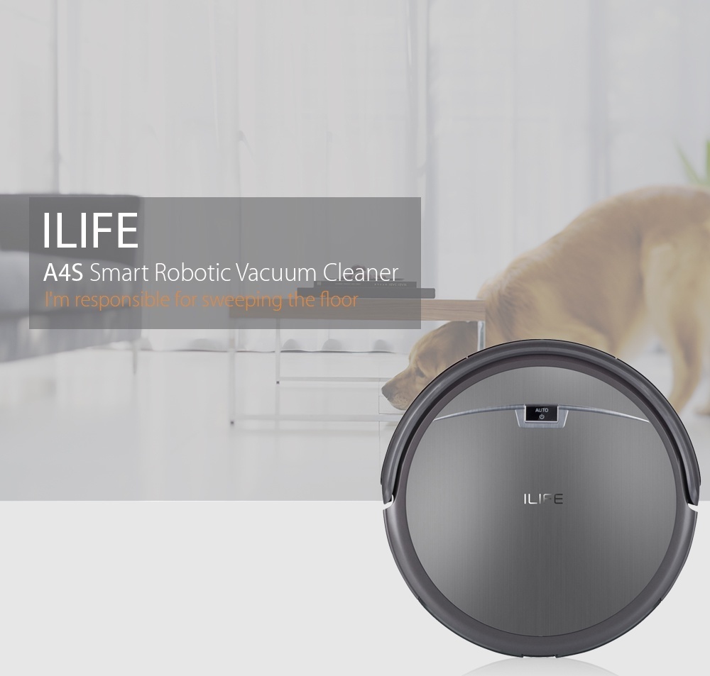 ILIFE A4S Smart Robotic Vacuum Cleaner Cordless Sweeping Cleaning Machine Self-recharging HEPA Filter Remote Control Robot ILIFE A4S Smart Robotic Vacuum Cleaner Cordless Sweeping Cleaning Machine Self-recharging HEPA Filter Remote Control Robot