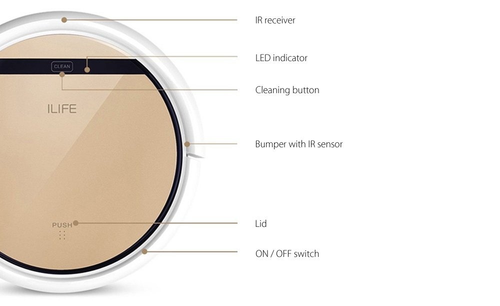 ILIFE V5S Pro Intelligent Robotic Vacuum Cleaner Cordless Dry Wet Sweeping Cleaning Machine ILIFE V5S Pro Intelligent Robotic Vacuum Cleaner Cordless Dry Wet Sweeping Cleaning Machine