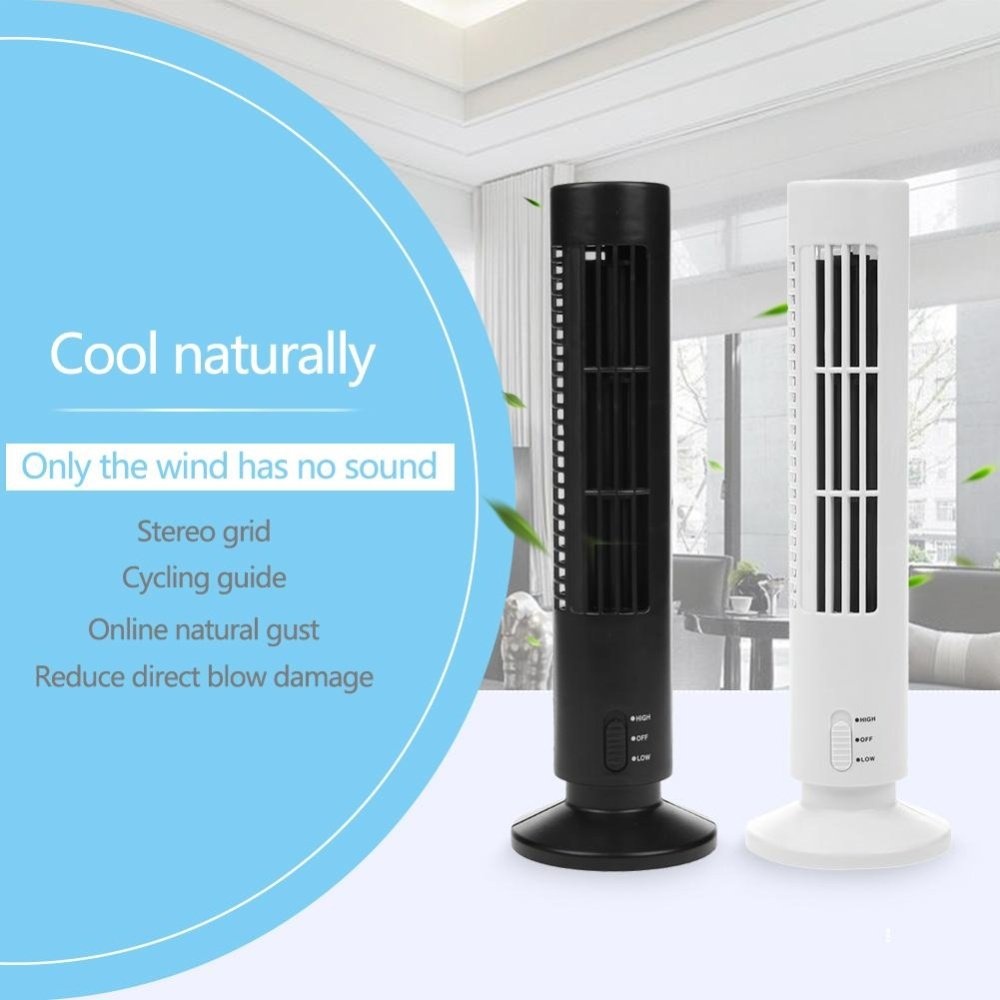 USB Vertical Bladeless Fan Mini Air Conditioner Fan Desk Cooling Tower