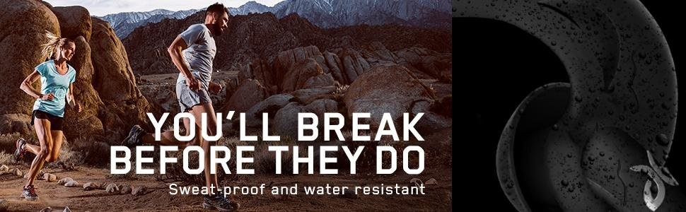 Sweat-proof & water resistant wireless sport headphones