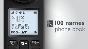 Save up to 100 favorite contacts in your phonebook