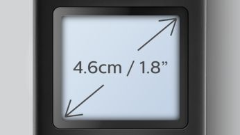 Easy to read 4.6 cm (1.8") display with white backlight