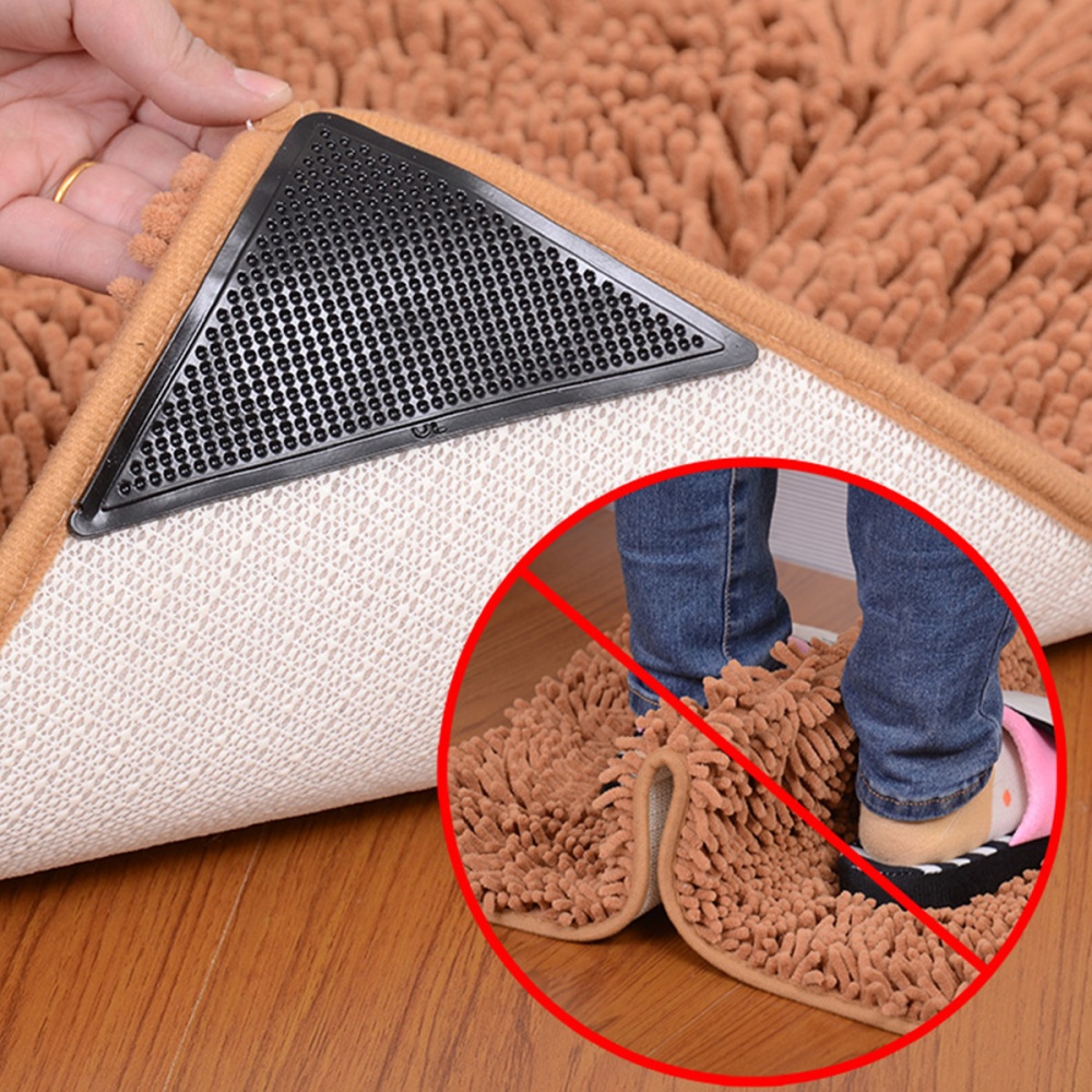 4x Rug Carpet Mat Grippers Anti Slip Anti Skid Reusable Washable Tape