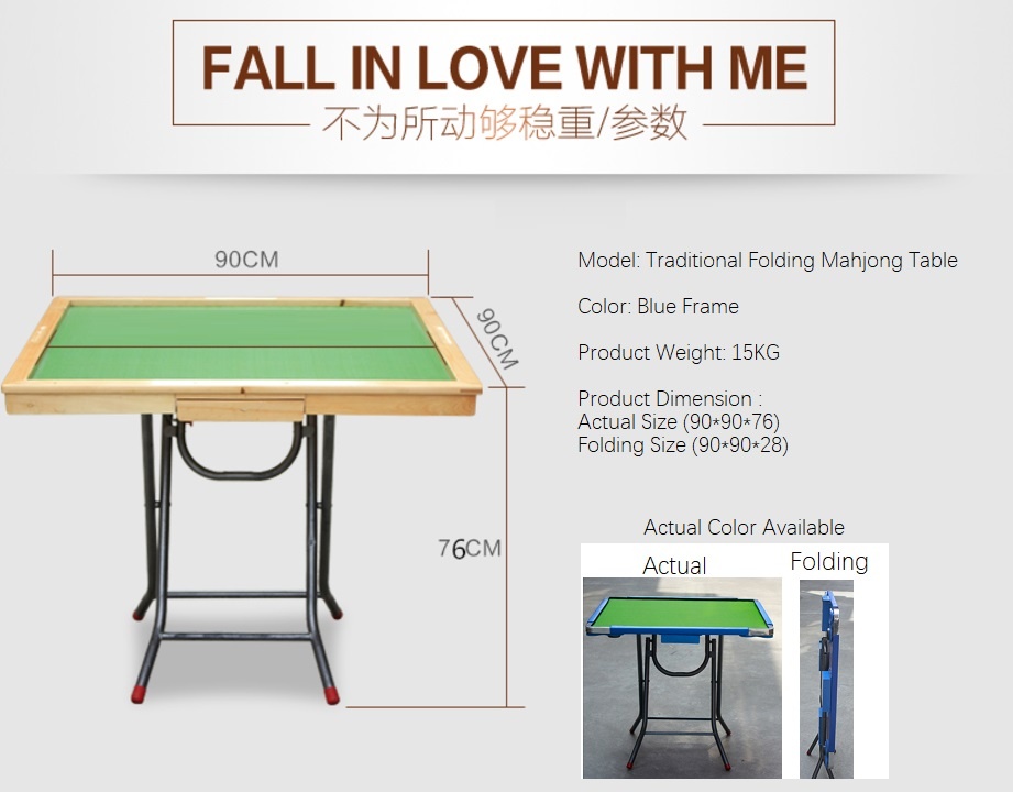 JIJI Blue Folding Mahjong Table with assembly Lazada Singapore
